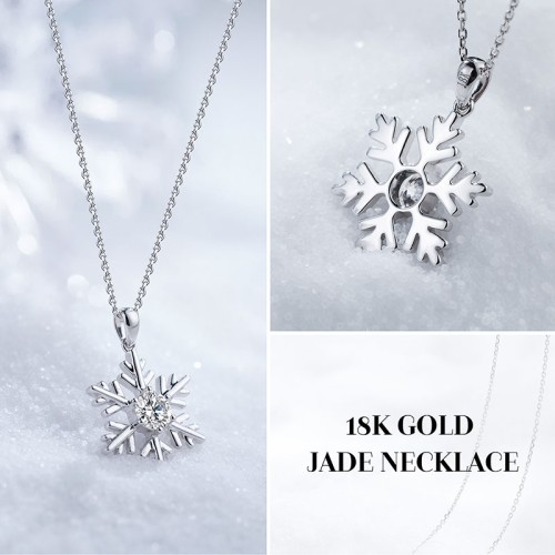 18K Gold Snowflake Necklace